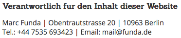 Impressumsangaben nach deutschem Recht